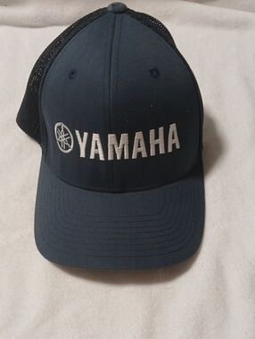 Yamaha Navy Blue and White Mesh Trucker Hat